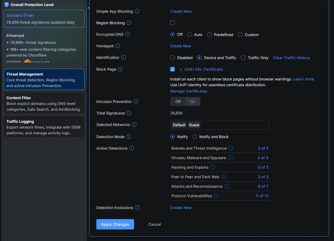 Tryb pracy Intrusion Prevention w UniFi
