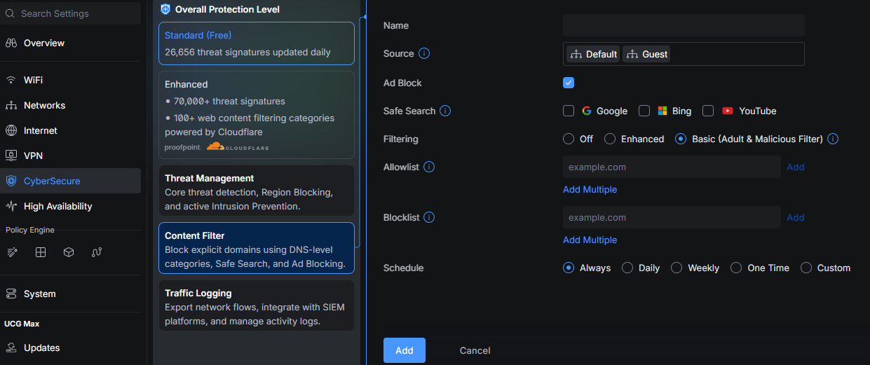 Ad Blocking jako filtrowanie DNS w UniFi