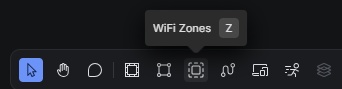 Narzędzie Wi-Fi Zones w interfejsie UniFi Design Center